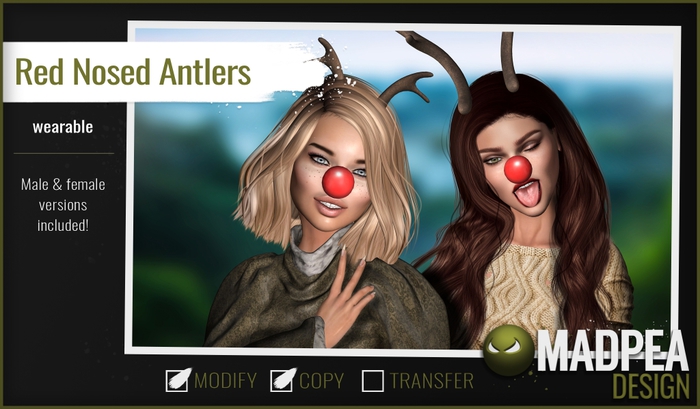 MadPea Red Nosed Antlers