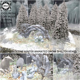 GD MESH SCENE WINTER ANIMATED SNOW SHELTER BEARS