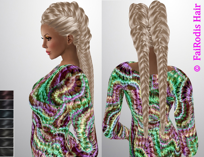 FaiRodis Lucy hair black1  WITH FLEXI BRAID pack