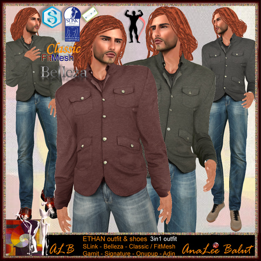 ALB ETHAN outfit MEN - Belleza Jack Classic / Fitmesh SLink male Signature gianni Onupup Adin FitMesh Gamit ocacin