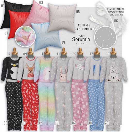 02 -Sorumin- Sleepwear GACHA -Pillow Red-