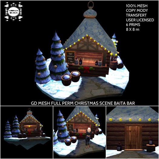 GD MESH FULL PERM CHRISTMAS SCENE BAITA BAR