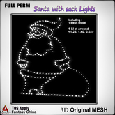 FC- Full Perm Mesh Christmas Santa with sack Lights 
