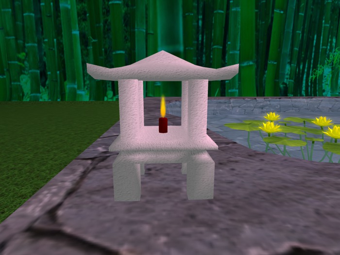 Mesh Japanese stone lamp with candle(on-off fire)