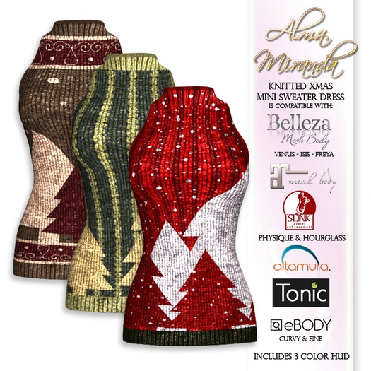 .: AlmaMiranda :. Knitted Christmas Mini Halter Dress