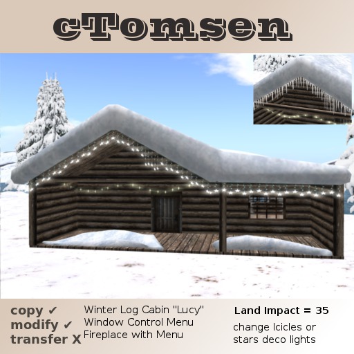 Winter Log Cabin "Lucy"