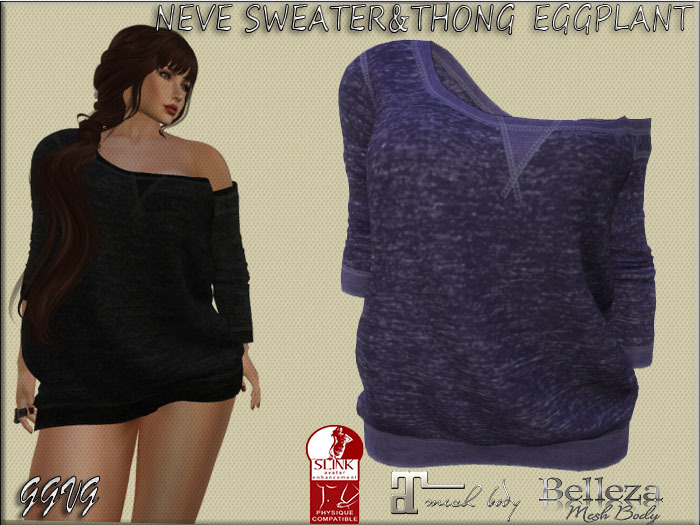 SWEATER&THONG EGGPLANT