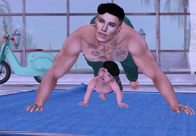 SP Bento pose Yoga with my son