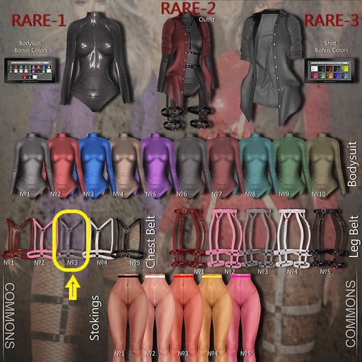 N-Uno & Nanika // Ninelly Chest Belt Gray// Maitreya