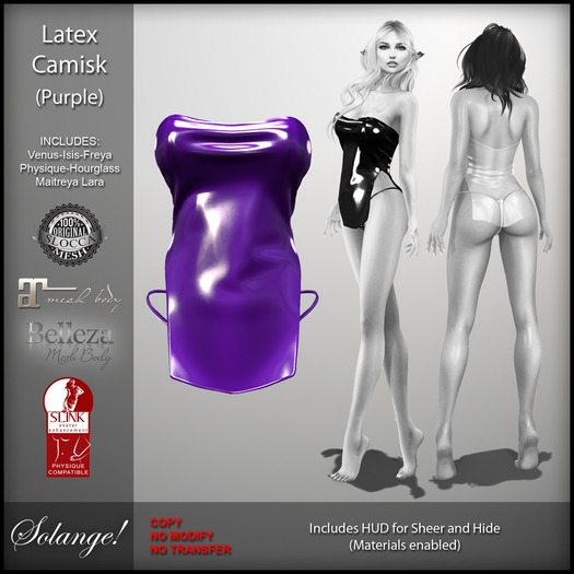 Solange! - LATEX Camisk - PURPLE