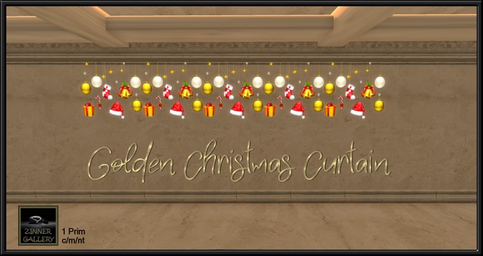 Zinner Gallery - Golden Christmas Curtain