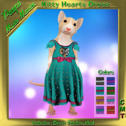 Peeps Muso Kitty Hearts Dress Muso Mouse