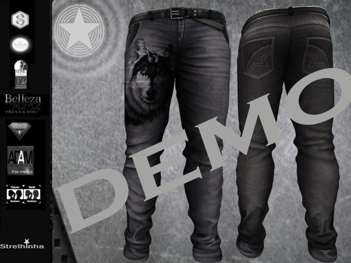 PANTS MAN WOLF BLACK FACE DEMO