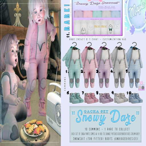 [m]snowy daze: jacket & tee (customizeable) boxed- RARE