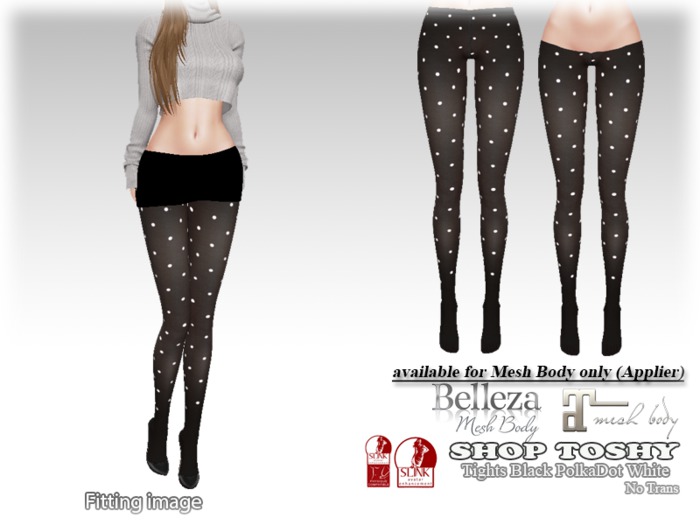 *SHOP Toshy*TightsBlackPolkaDotWhite