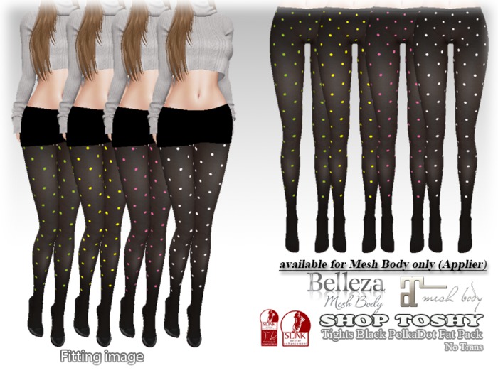 *SHOP Toshy*TightsBlackPolkaDotFatPack