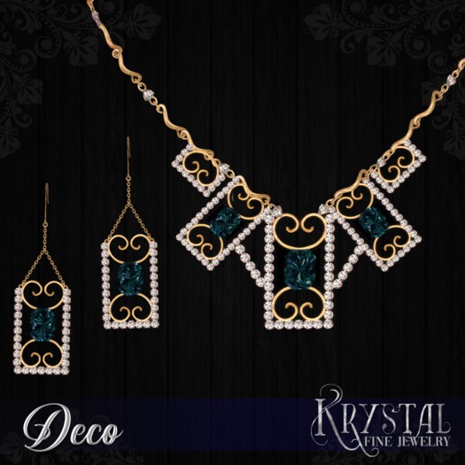 ::: Krystal ::: Deco - Jewelry Set - Winter's Approach - Gold