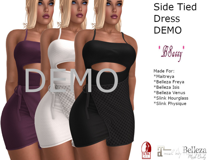 *BSASSY* SIDE TIED DRESS DEMO