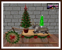 Christmas - Arrangement of Sled with Reindeer Xmas