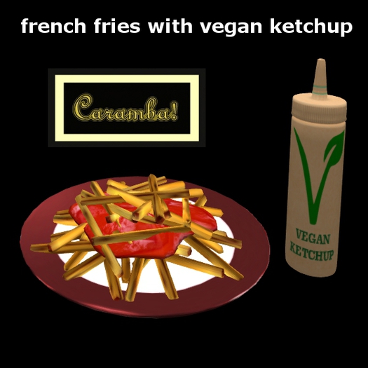 Second Life Marketplace French fries with vegan ketchup