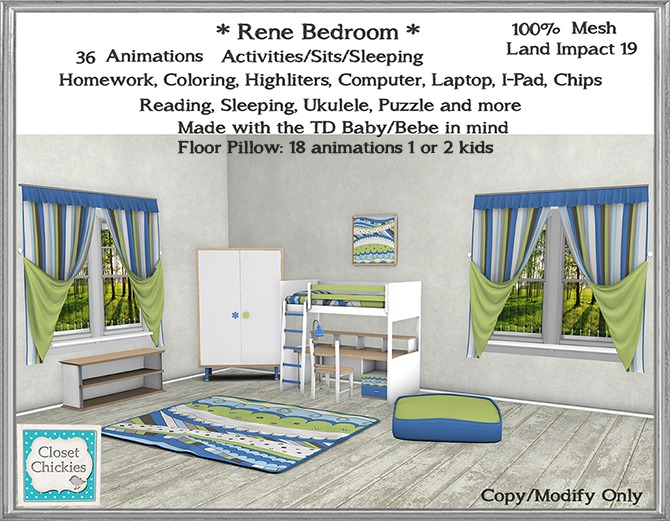 *CC* Child Bedroom Set *Rene* (WEAR to UNPACK)