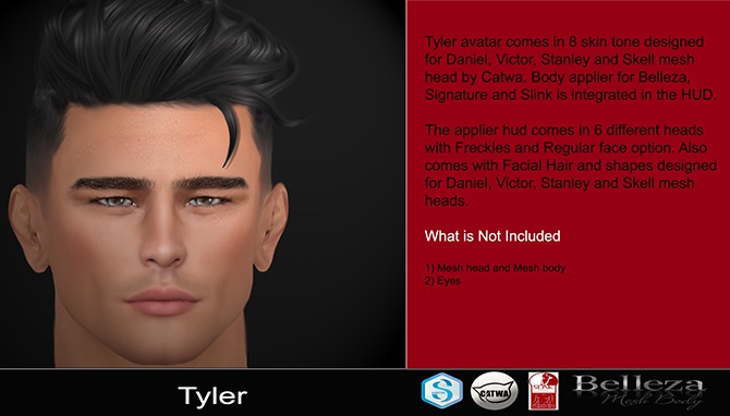 TYLER - MALE - SKIN - TONE 1