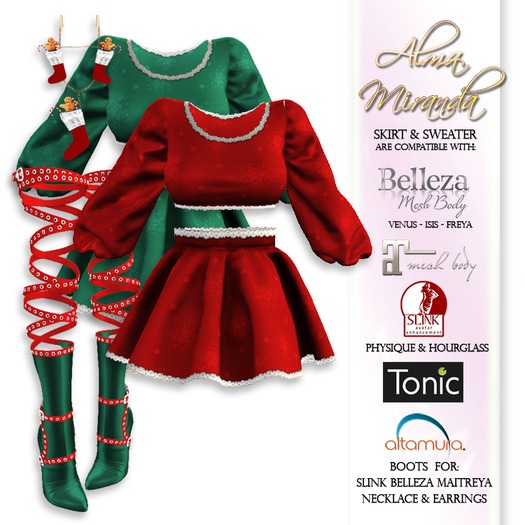 .: AlmaMiranda :. Christmas Sweater & Skirt Costume