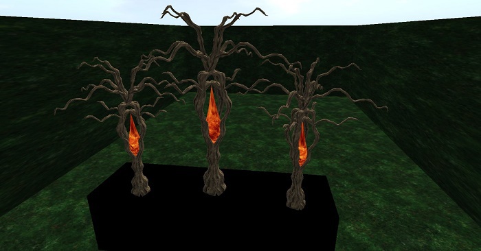 bizzar  bare demonic FIRE tree decor