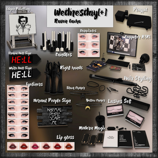 Wednesday[+] ~ Raven ~ Right hands - COMMON