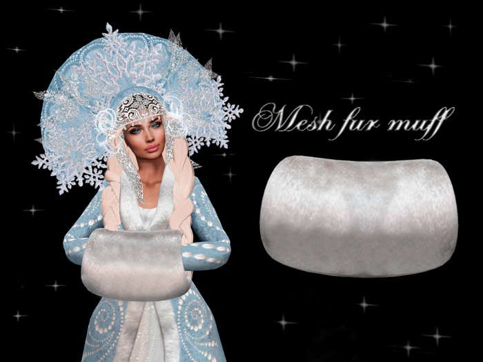 InStyle -Mesh Fur Handwarmer white-50% off sale * Black Friday* until 27.11.2018