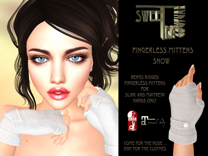 Sweet Tea Fingerless Mittens Snow(add me )