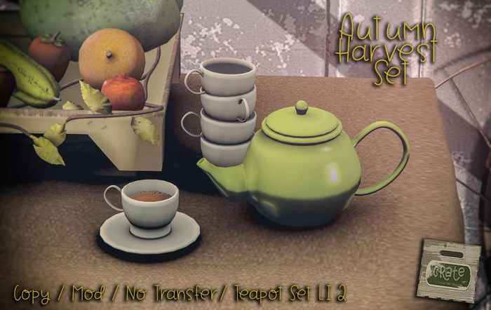 crate Autumn Harvest Set ~ Teapot Set