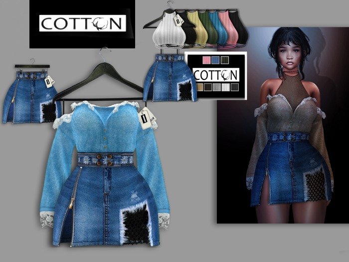 ::Cotton:Sandra outfit (pull bleu)