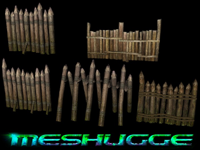 [GG] Wood Fence/ Barrier Set