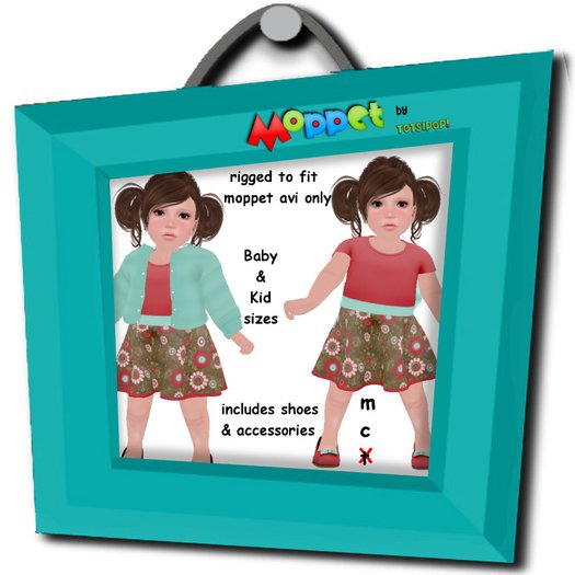 Moppet Salmon Fern Dress Set