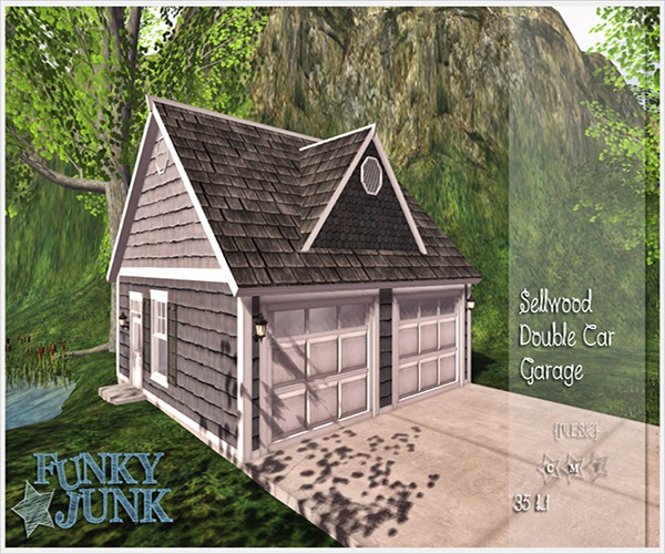 Second Life Marketplace *Funky*Junk* Sellwood Double Car Garage {Boxed}