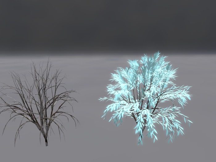 Mesh Full 3D Winter tree 2 version(copy,modify)