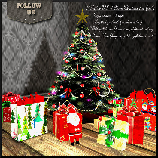 !! Follow US !! Pack Classic Christmas tree red COPY vers. box