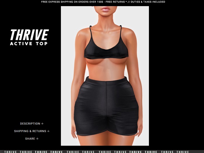 THRIVE: Active Top - Black