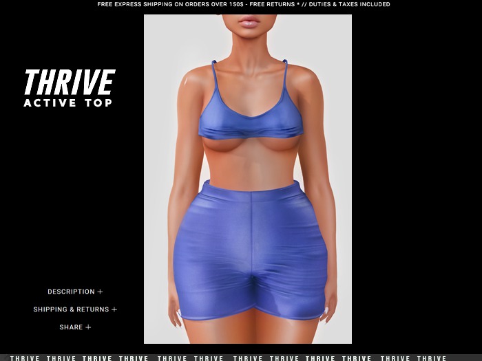 THRIVE: Active Shorts- Blue