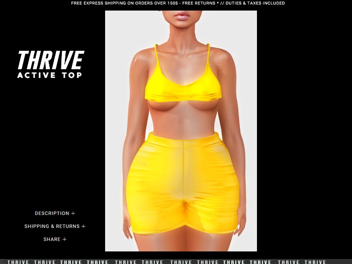 THRIVE: Active Shorts- Yellow