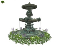 ~ xantes ~ Fountain Statue with Plants - Mesh (BOX)