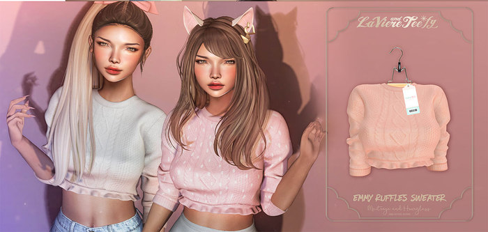 Tee*fy Emmy Ruffles Sweater - Peach