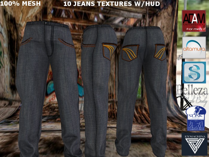 Men Mesh Jeans w/HUD