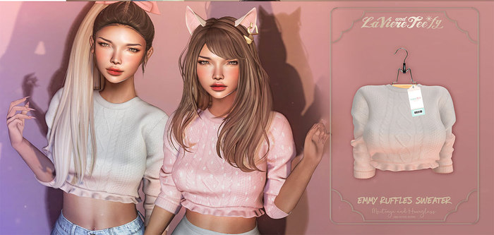Tee*fy Emmy Ruffles Sweater - pink ombra