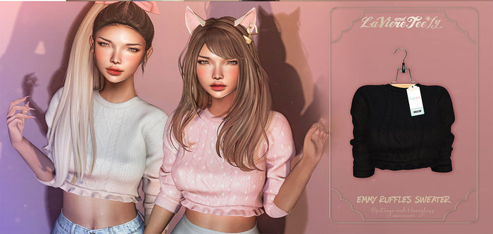 Tee*fy Emmy Ruffles Sweater - BLack