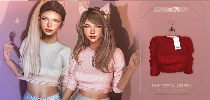 Tee*fy Emmy Ruffles Sweater - Scarlet