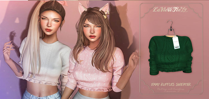 Tee*fy Emmy Ruffles Sweater - Emerald