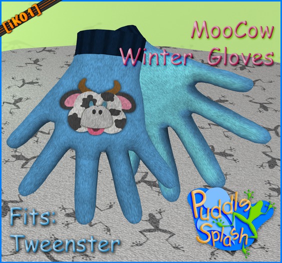 {PuddleSplash} Winter Gloves - Tweenster - MooCow (boxed)