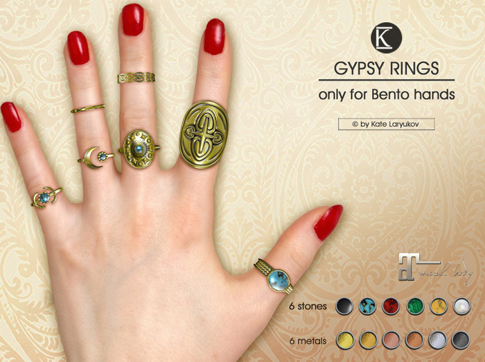 [*K*] Gypsy Rings for bento hands - DEMO